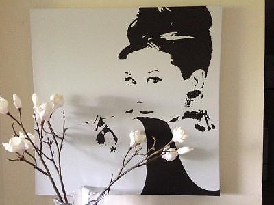 Audrey Hepburn Painting (Print) on Canvas -- Pop Art
