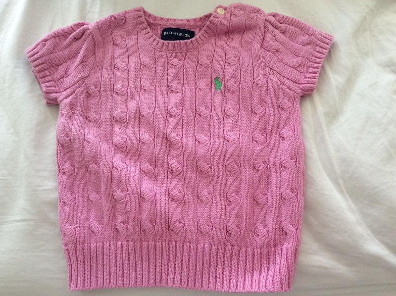 Ralph Lauren cable knit pink top size 5