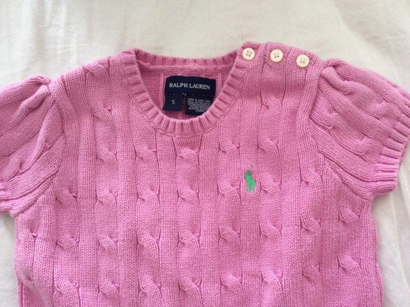 Ralph Lauren cable knit pink top size 5