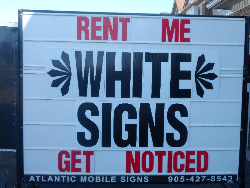 ****WHITE MOBILE SIGN RENTALS****