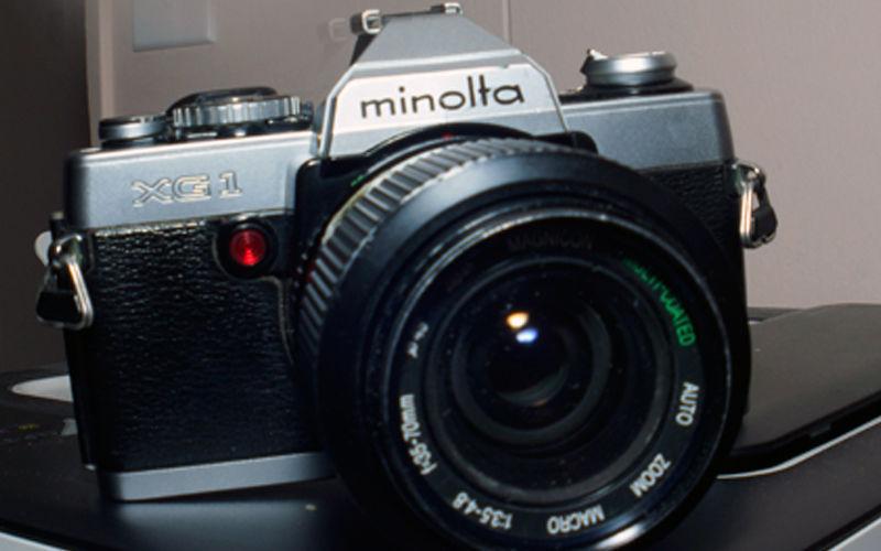 Minolta XG 1 film camera w/ Magnicon MF 35- 70 zoom lens