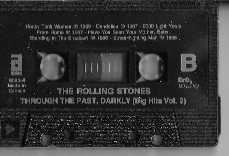 ROLLING STONES Through The Past Darkly Greatest Hits cassette