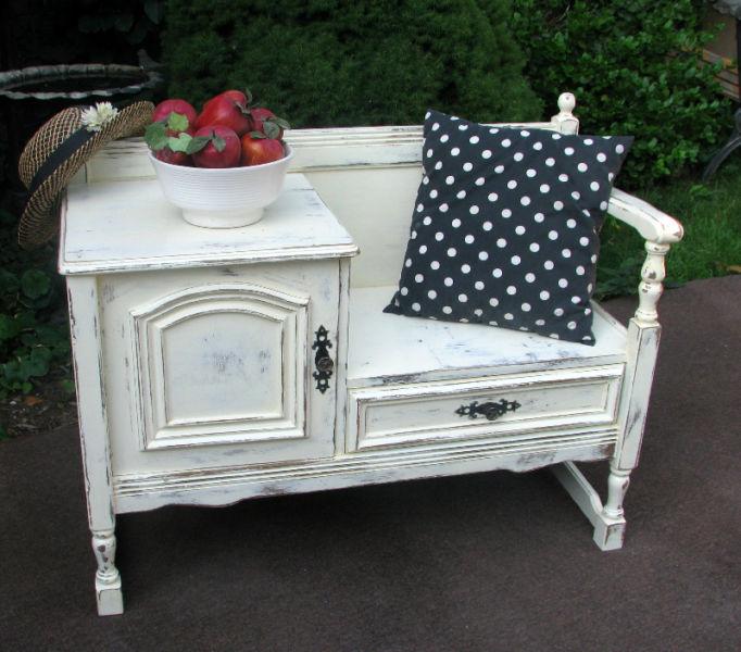 TODAY SALE - RUSTIC, VINTAGE SHABBY CHIC BENCH MADE IN EUROPE