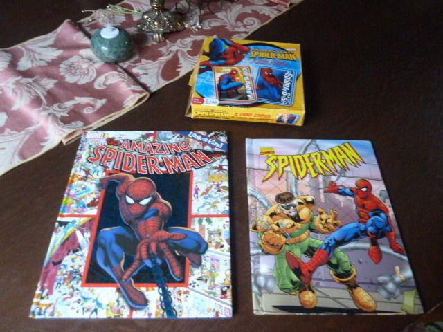 2 Spiderman Books and 2 Spiderman card games