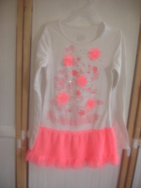 JUSTICE PINK BEADED FLOWERS GIRLS DRESS TUNIC Size 7