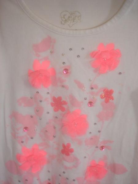 JUSTICE PINK BEADED FLOWERS GIRLS DRESS TUNIC Size 7