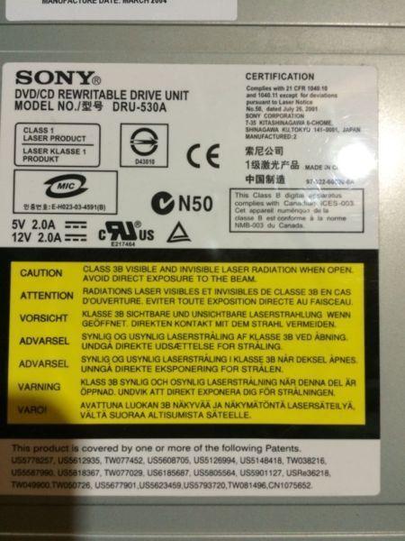 Sony - DVD/CD rewritable drive unit DRU-530A