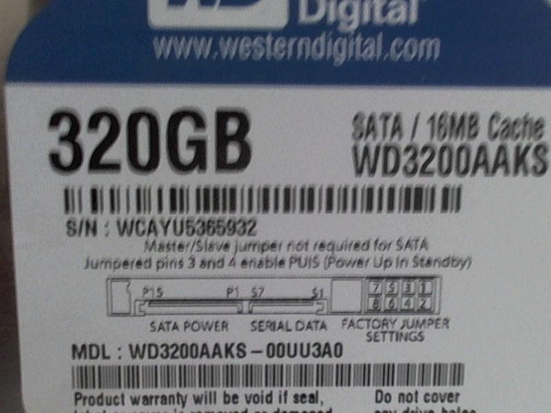 320GB/500gb desktop hard drives 3.5