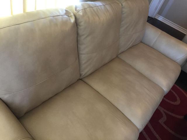 Beige Sofa Set (Bonded Leather)