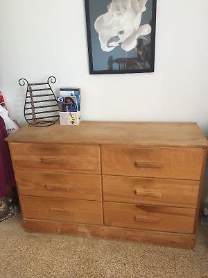 Large and small dresser, rattan hutch, retro kitchen table