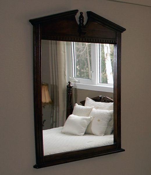 Large Solid Cherry Wood Mirror - 48
