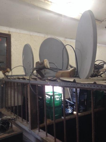 3 satellite dishes with LNB s