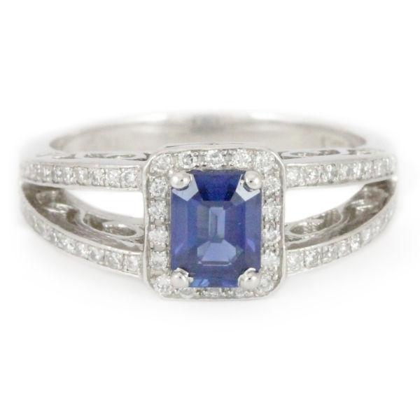 Lady's Platinum Custom Sapphire & Diamond Ring(GS appraised)1267