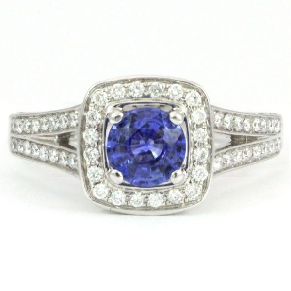 One lady's 14kt. white gold cluster style ring w/ sapphire#1422