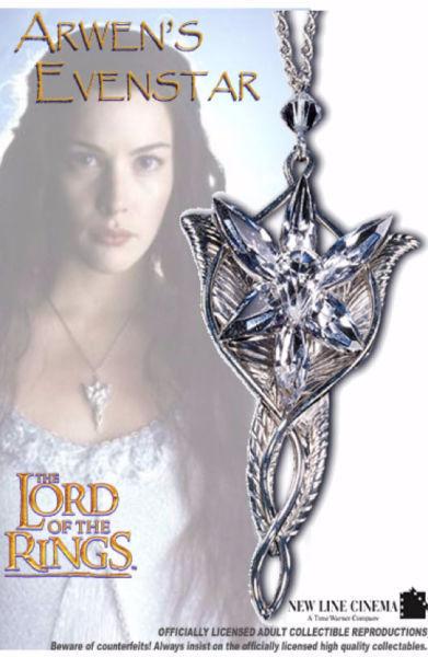 Lord of the Rings Sterling Silver Evenstar + Sterling Chain