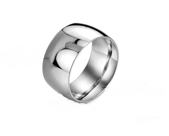Polished Stainless Steel Wedding Band - Size 12