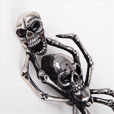 Spider Skull Pendant + 7mm Cuban Link Chain