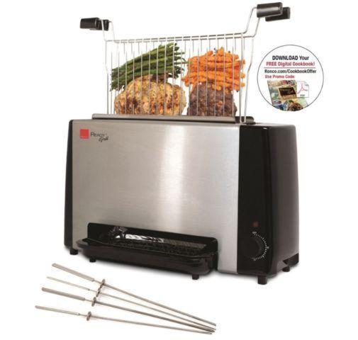 RONCO READY GRILL WITH 4 KABOOB RODS & RECIPES- mnx