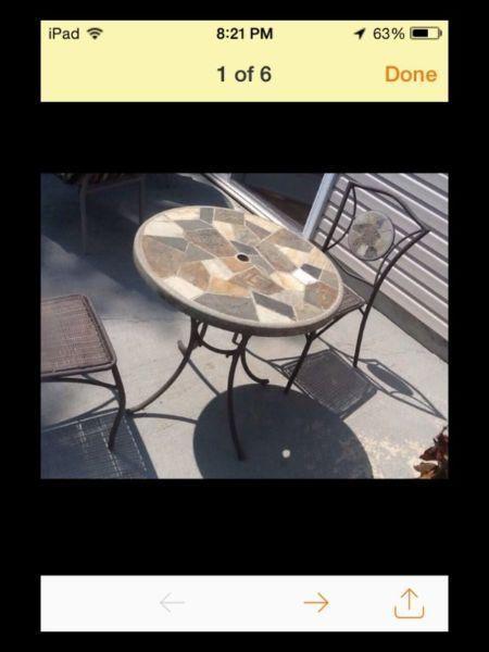 Outdoors Stone Patio 3 Piece Set with Beautiful Stone patterns