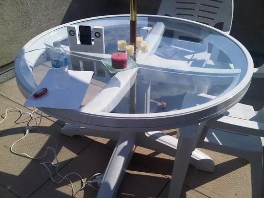 PATIO FURNITURE GLASS TABLE AND 4 CHAIR SET