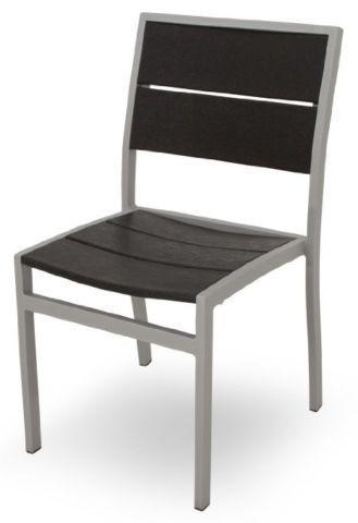 TREX SURF CITY TEXTURED SILVER PATIO DINING SIDE CHAIRS-PAIR-mnx