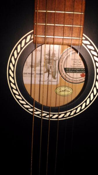 Art-Lutherie-AMI-Wild Cherry-Acoustic-Guitar / w Stand