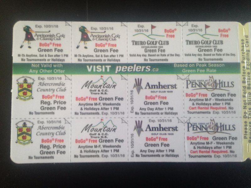 2016 Golf Bogo Peeler cards