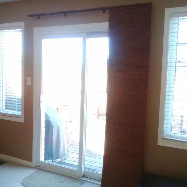 Brown wood blinds/curtains for sliding glass doors