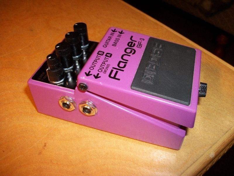 BOSS BF-3 Flanger Effect Pedal w/2 Cables, & New 9V Battery