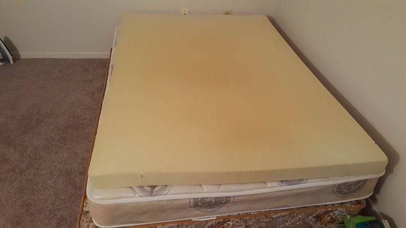 Queen sized mattress, boxspring & memory foam