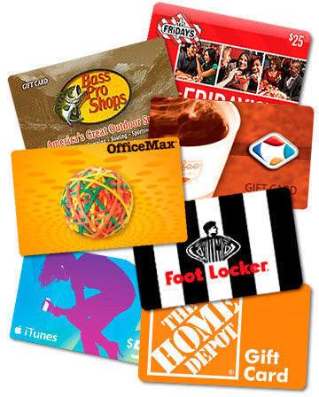 Gift cards(Different Kinds)