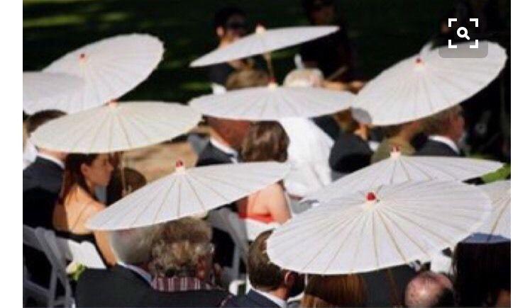 White paper wedding parasol - decoration