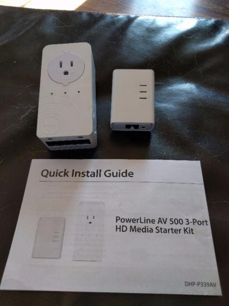 PowerLine AV 500 3-Port HD Media Starter Kit DHP-P339AV