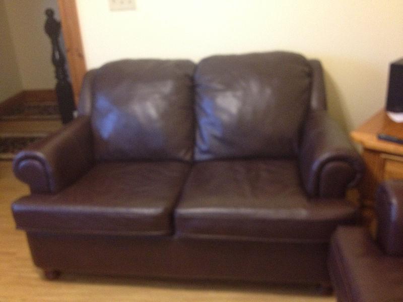 Excellent Quality Leather Couch Loveseat and Chair