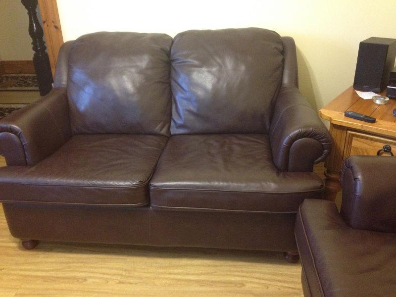 Excellent Quality Leather Couch Loveseat and Chair