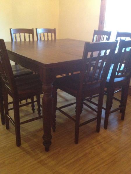 Dining table chairs and china cabinet
