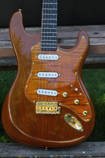 Thin line stratocaster electric guitar