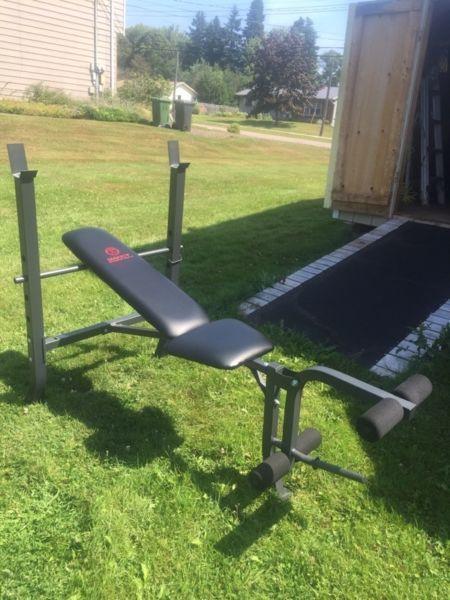 Work out bench and weights