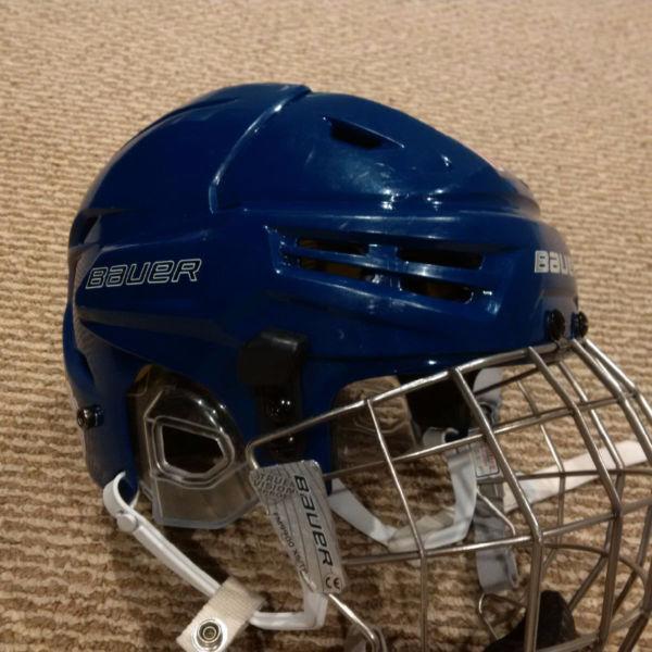 Bauer Reakt Helmet, Blue, adult small, used 1 season