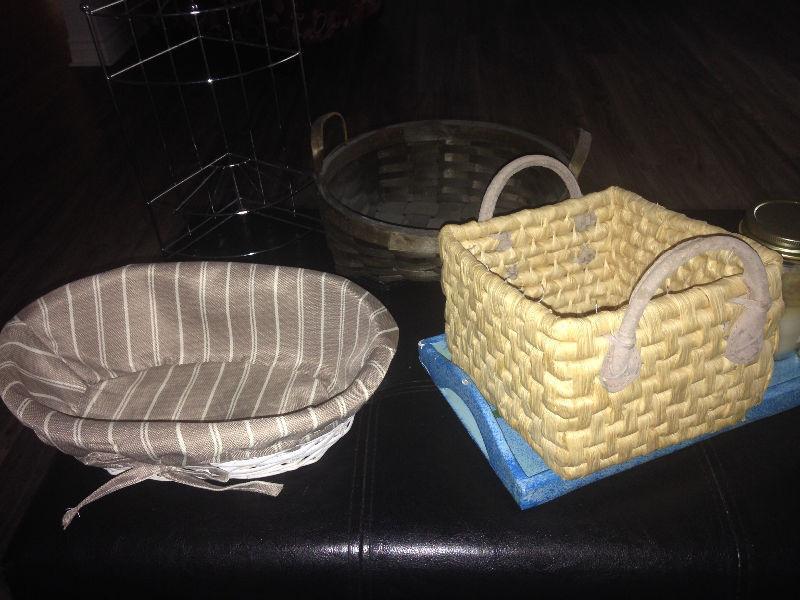 Three baskets and small stand