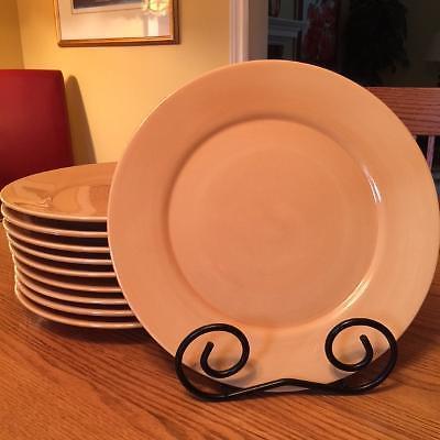 Set Of 10 Heavy Yellow Dinner Plates