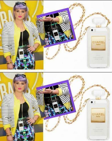 3D Chanel Perfume Bottle with Chain TPU soft Case $20