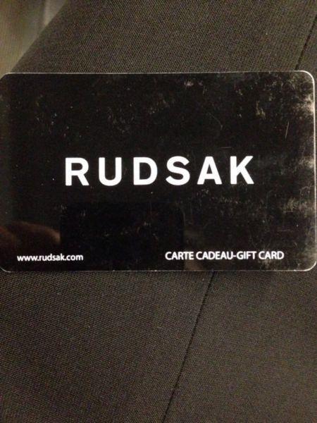Deux cartes cadeau Rudsak / Gift cards