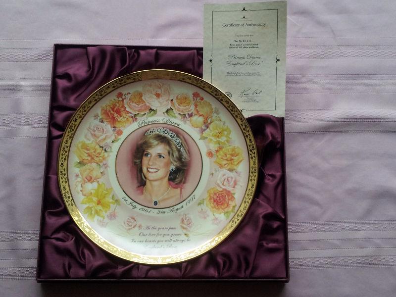Princess Diana England's rose collector plate - rare