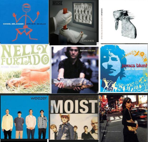 CD de musique. Muse, Moist, Coldplay, Harvey, Furtado, Blunt