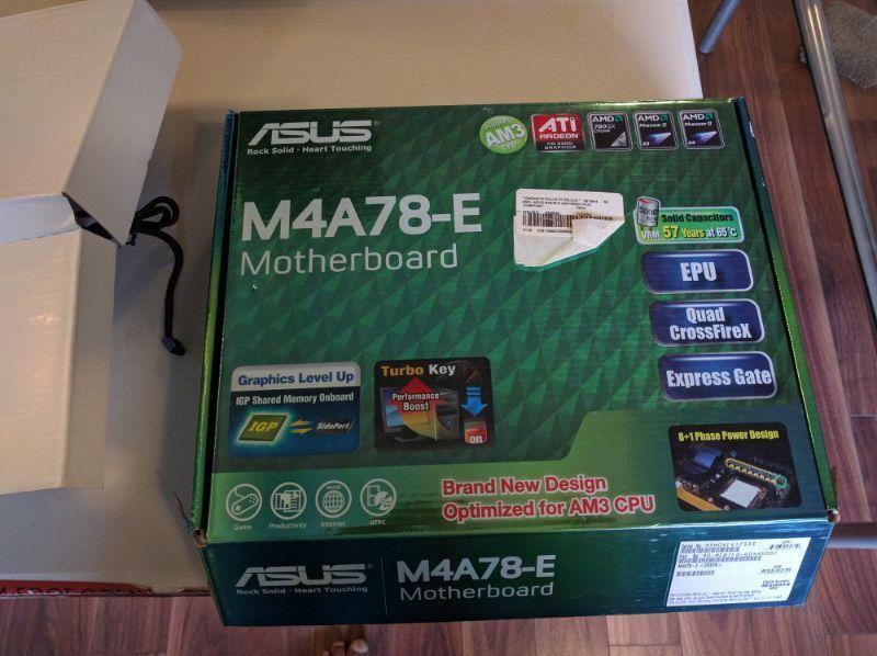 Asus M4A78-E motherboard with 8 gigs 2 gig sticks x 4 of Kingsto