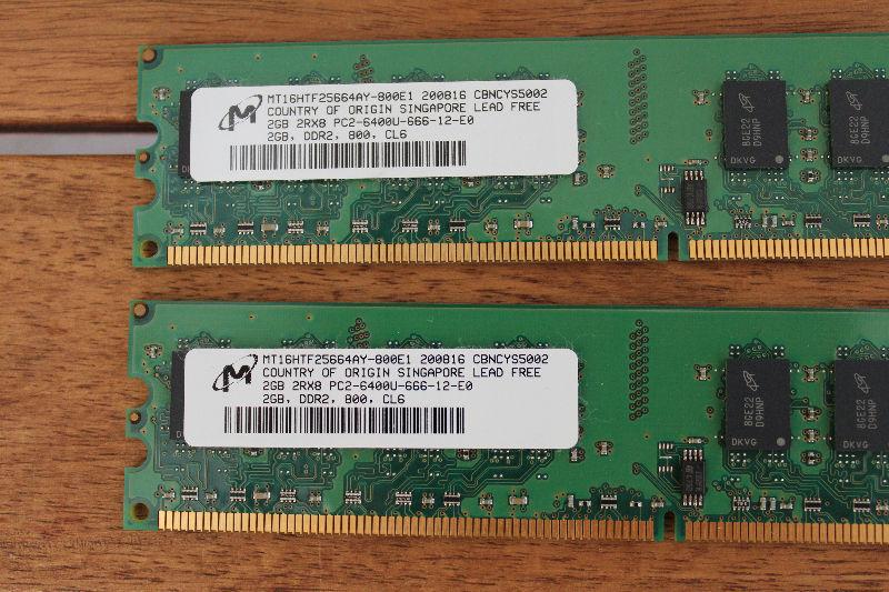Mémoire 2 X 2 2GB 240-Pin DDR2 SDRAM