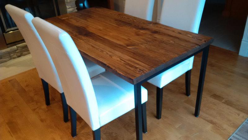 table rustique industriel en bois massif