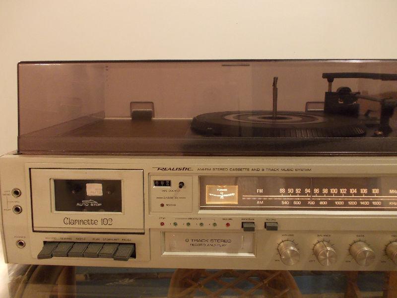 RECEIVER Realistic table tournante tuner tape casette et 8 track