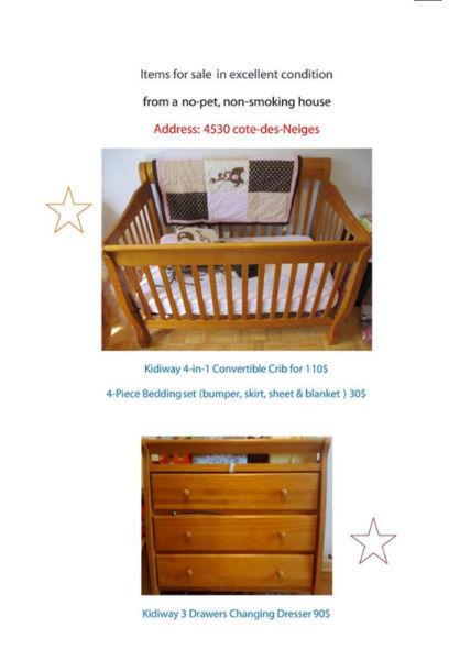 3 drawer dresser/diaper changing station in excellent condition